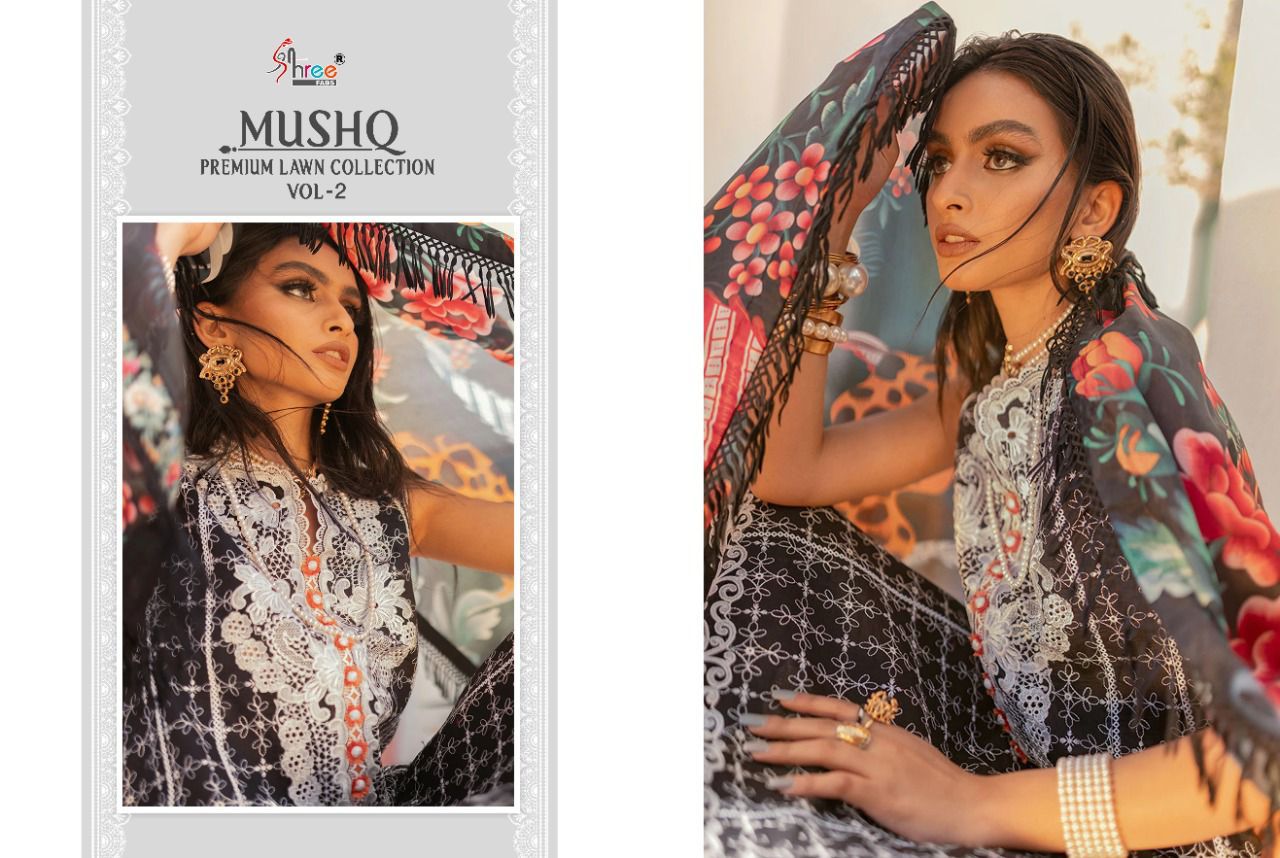 Shree Mushq Premium Lawn 2 New Fancy Ethnic Wear Pakistani Suits Collection